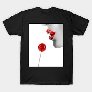 Woman, Girl, Lips print, Fashion art, Fashion print, Scandinavian art, Modern art, Wall art, Print, Minimalistic, Modern T-Shirt